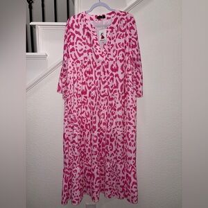 NWT Fashion Pink Leopard Print Maxi Dress